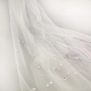 100% Polyester Nylon Tulle Perle Perlé Tissu Blanc Design 20 Couleurs Teint Motif pour Robes Sacs Tentes Accessoires pour Filles - Product Image 4