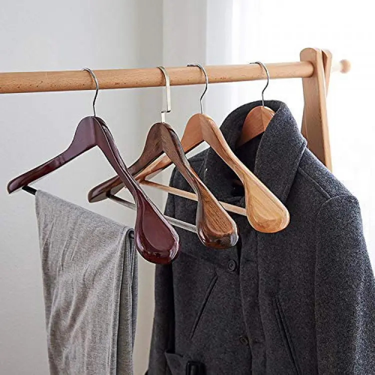 Clothes Hanger Wooden Collection Hangers for Adult Everyday Standard Use Clothing Suit Clothes Hangers 5 Pack for Home