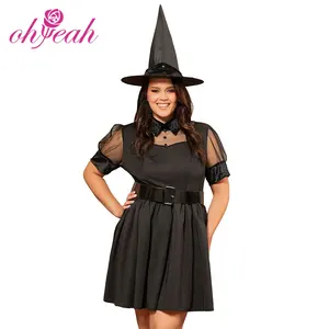 Hot sell In stock Ohyeah new design Witch Costume Girls Halloween Dress Costumes Deluxe Witch Hat Halloween Fancy