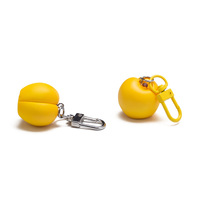 Schattig 3D geel perzik karabijnhaak sleutelhanger plastic fruit hanger tas charme groothandel aangepaste logo UV-print mode accessoire