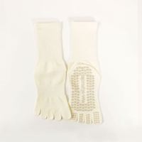 Chaussettes de yoga antidérapantes en coton à cinq doigts, couleur Morandi, absorbantes, pour Pilates et activités intérieures, avec grip/chaussettes de sport, vente en gros