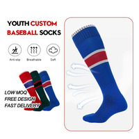 Chaussettes de baseball de haute qualité de couleur personnalisée au genou Chaussettes de baseball à rayures extensibles Chaussettes de baseball de sport de football