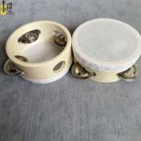 Wholesale Small 4 Inch 10 cm Mini Artifical Sheep Skin Tambourine for Wedding Church Party DIY Design up to Your Favor Hand Drum