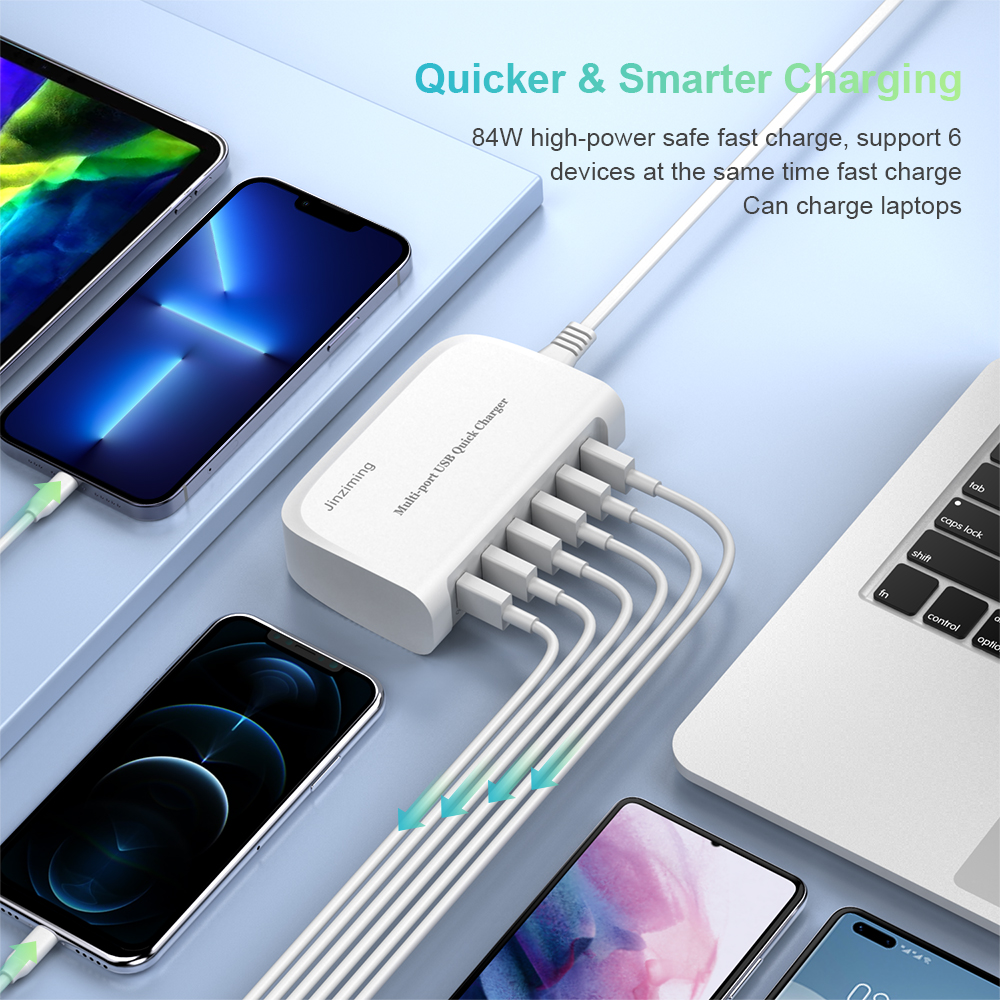 USB Smart Quick Charger 6-port  for Multiple Mobile Phone