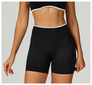 Short de yoga serré taille haute sans couture sport course Fitness Shorts contraste couleur - Product Image 3