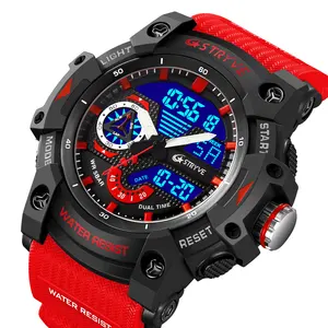 OEM STRYVE New Fashion Sport Watch Double Display Digital Mens Watches Waterproof Casual Quartz Alarm Watch 8029