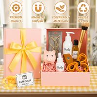 Boîte cadeau rose magnétique en matériaux recyclés écologiques, structure rigide, doublure en éponge, finition mate pour mariages et fêtes