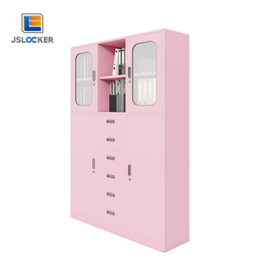 Venta al por mayor de alta calidad de gran capacidad de oficina de acero casillero de Metal Rosa archivador Oficina escuela hospital gabinete de almacenamiento - Product Image 1