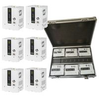 Machine à étincelles froides portable sans fil 350W blanche, ensemble de 6 pièces avec flight case et batterie rechargeable, machine à feux d'artifice
