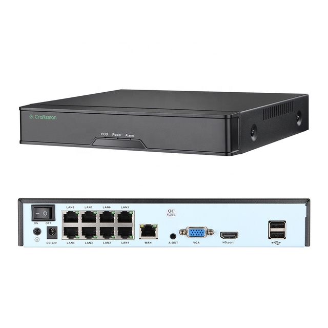 GR-N8016H1-P8 GCraftsman NVR 16 Channel 4K 8MP 8 POE Port Support Any IP Security Camera Like Hik Da-hua Uni-view Reolink HiEasy