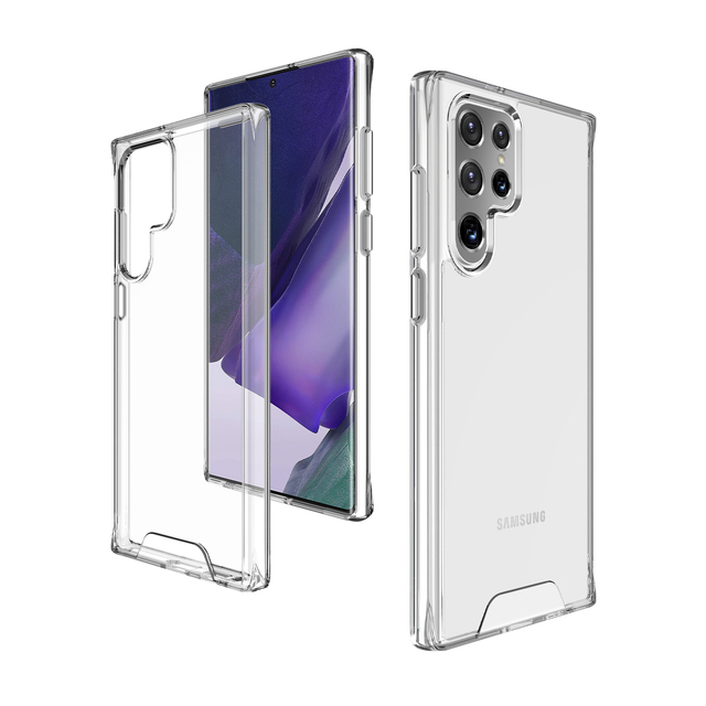 Original Clear Space Crystal Hard Back Shockproof Phone Case for Samsung S22 Plus S22 Ultra Mobile Case Cover for Samsung S21