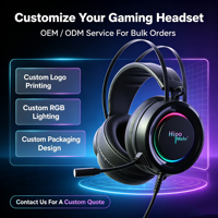 Casque de jeu filaire RGB OEM ODM avec micro et bandeau supra-auriculaire USB 3,5 mm
