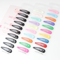 Gratis op maat gemaakte Koreaanse 3cm olieachtige druppelvormige strass steentjes transparante speldjes 5cm lente schattige snoepjes zoete snap BB clips meisjes OPP zak verpakt