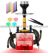 Ensemble de narguilé en verre en acier inoxydable de haute qualité à bas prix boîte-cadeau d'outil de narguilé shisha de haute qualité