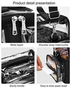 Relavel custodia per pennelli per trucco Extra Large trasparente borsa per cosmetici impermeabile <span class=keywords><strong>porta</strong></span> pennelli per trucco per truccatore professionale - Product Image 3