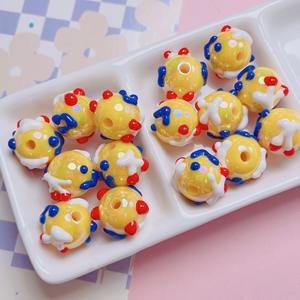 ลูกปัดอะคริลิค 3 มิติ ลายดอกไม้ วาดด้วยมือ หลากสี รูตรง สำหรับงาน DIY ทำพวงกุญแจ จี้โทรศัพท์ งานประดิษฐ์เครื่องประดับ - Product Image 5