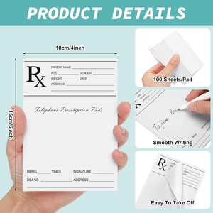 Bloc de Prescripciones para Médico y Farmacéutico, Bloc de Notas Rx, Papel de Prescripción Médica por Bloc, Notas para Farmacéuticos, Regalo para Oficina - Product Image 2