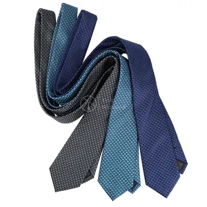 Cravatta di seta tessuta serie di insetti d'api fatti a mano di lusso cravatta cinese in stile formale con etichetta personalizzata blu nera