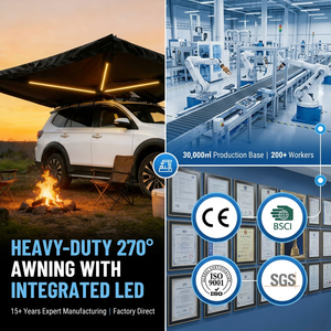 Tente de camping neuve à 270 degrés, auvent latéral de haute qualité pour SUV, abri de voiture en alliage d'aluminium contre la pluie et le soleil - Product Image 1