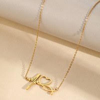 Colliers à lettres tendance pour femmes, en acier inoxydable plaqué or 18 carats, collier à lettres attrayant INS populaire
