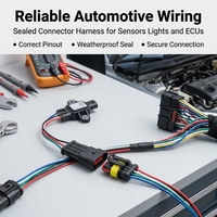 Conector Eléctrico Automotriz Sellado Impermeable Macho Hembra de 1, 2, 3, 4, 5, 6 Pines, Arnés de Cables, Conjunto de Cableado