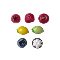 Miniatures 3D d'accessoires fruités : Cabochons en résine plastique en forme de citron, d'aubépine et de cerise pour la fabrication de pinces à cheveux et de bijoux