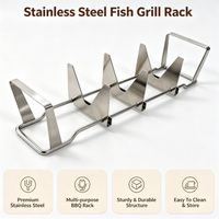 Grille de cuisson en acier inoxydable pour poisson, support de rôtissage pour barbecue extérieur, accessoires de barbecue polyvalents