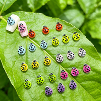 50 Pièces Mini Charms Coccinelle à Sept Points pour Nail Art, Adorables Décorations en Résine pour Ongles, Perles et Accessoires de Manucure Artisanale