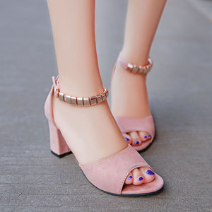 Vendita di fabbrica moda donna pantofole <span class=keywords><strong>da</strong></span> <span class=keywords><strong>spiaggia</strong></span> Color caramella bocca di pesce Open Toe <span class=keywords><strong>tacco</strong></span> quadrato fibbia <span class=keywords><strong>sandali</strong></span> estivi <span class=keywords><strong>da</strong></span> donna - Product Image 3