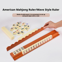 HIMORE Support de Mahjong de style américain en bois massif avec poussoir magnétique pour tuiles, portable, moderne, 17,5 pouces, pour camping, poker et divertissement