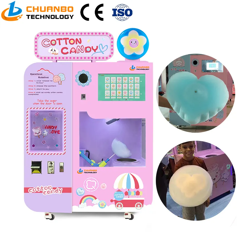 Chuanbo Cotton Candy Machine Factory Direct Selling Automatic Cotton Vending Machine Cotton Candy machine for small businesses