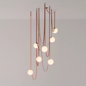 Nordic Wabi-Sabi Style LED Chandelier Minimalist Design for Living Room <b>Dining</b> Room Duplex Stairwell Loft-Designer Pendant <b>Light</b> - Product Image 1