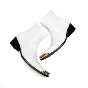 NA801 eleganti stivaletti da <span class=keywords><strong>uomo</strong></span> con punta dorata stivaletti in vera pelle <span class=keywords><strong>uomo</strong></span> moda bianca per festa di nozze <span class=keywords><strong>stivali</strong></span> <span class=keywords><strong>uomo</strong></span> - Product Image 5