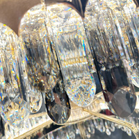 Lustre en cristal post-moderne pour escalier, décoration de hall d'entrée, grand anneau de cristal de luxe, lustre sur mesure pour escaliers longs haut de gamme
