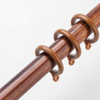 IKSUN Simple Double Poteaux De Rideau En Alliage D'aluminium Tringles À Rideaux Romains Avec Grain De Bois Accessoires De Rideaux Modernes