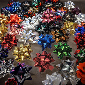 Custom Star Bow Gift Ribbons Metallic Foil <b>5</b> Colors Eco-Friendly Durable 120cm Birthday Christmas Decorations Woven - Product Image 3