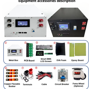 Boîtier vide BSY pour kit DIY 16S 200A BMS/JK 15KWH 51.2V/48V, boîte de batterie au lithium LiFePO4 en métal empilable avec écran 4.3 pouces 300Ah, garantie 1 an - Product Image 5