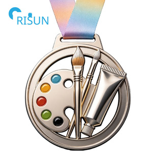 Medaglia Personalizzata per Artisti, Premio per Accademia d'Arte, Pennello da Pittura, Medaglione per Competizioni d'Arte - Product Image 6