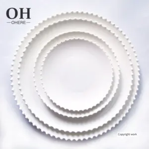 Oere – ensemble de vaisselle en porcelaine blanche, perles de mariage, bord en os, restaurant, fête, chargeurs en porcelaine, assiette pour maison et mariage, plat en céramique