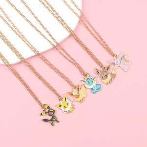 Alta calidad encantadora caricatura Poke Mon Eeveelution collar de Metal Venta caliente joyería ornamento colgante collar para niños regalos - Product Image 2