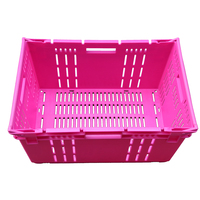 JOIN Caisse à fruits en plastique ventilée, empilable et emboîtable 600x400x310mm, grand panier de récolte pour le stockage des légumes et l'agriculture