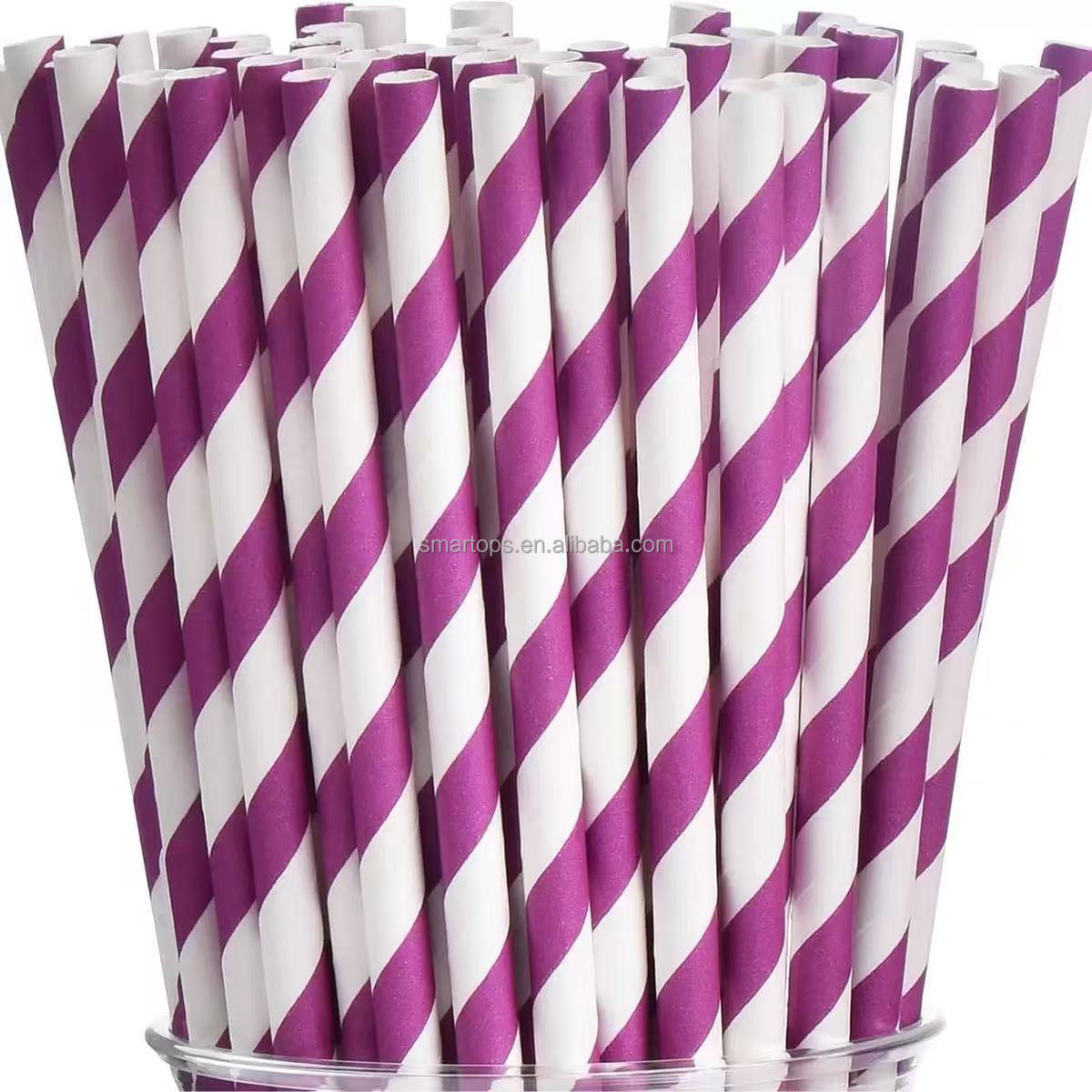 Smartops Customized Colors and Size Paper Straw Biodegradable Cheap Drinking Paper Straws for Party Decoration