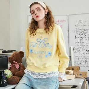 Nuovi arrivi felpe da <span class=keywords><strong>donna</strong></span> con <span class=keywords><strong>cappuccio</strong></span> da 100% di moda in cotone per il tempo libero felpe oversize <span class=keywords><strong>senza</strong></span> <span class=keywords><strong>cappuccio</strong></span> - Product Image 4