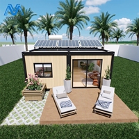 Casa Contenedor Modular Prefabricada de Lujo de 20 pies/40 pies, Fácil de Montar, con Jardín, de Acero, 2 Dormitorios, con Energía Solar