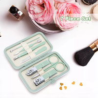 Ensemble de manucure de voyage Kit de pédicure manucure 7 en 1 pour femmes ensemble d'ongles professionnel complet en acier inoxydable