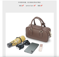 Sac à bandoulière carré petit modèle Boston en cuir véritable de style coréen Andong pour femmes et filles, sac à main de travail, sac à bandoulière