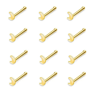 Piercing nasal para mujer, joyería quirúrgica de acero inoxidable, barra recta, Luna, nariz, Piercing - Product Image 3