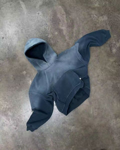 Men's Custom Logo Embroidered 100% Cotton <b>Velour</b> Oversized Solid Silicone Printed Lined Pullover <b>Hoodie</b> Winter ODM Supply - Product Image 6