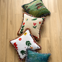 Housses de coussin de canapé modernes tricotées bohèmes écologiques personnalisées en gros, housses de coussin imprimées décoratives nouveau design par sublimation