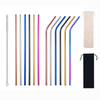 Paille métallique réutilisable de haute qualité 304, accessoires de barre de paille en acier inoxydable, paille de couleur de qualité alimentaire